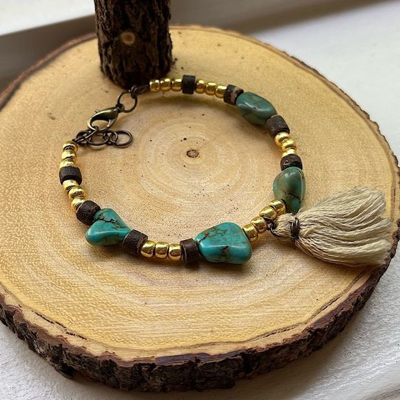 Jewelry - Genuine turquoise tassel bracelet